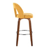 Ava - Upholstered Fixed-Height Barstool (Set of 2) - Walnut Wood Base