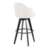 Ahoy - Upholstered Fixed-Height Barstool (Set of 2) - Black Base, Black Footrest