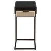 Amherst - 1-Drawer Radio Weave Cane Metal Side Table