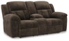 Frohn Reclining Loveseat with Console - Chocolate