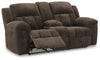 Frohn Reclining Loveseat with Console - Chocolate