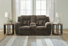 Frohn Reclining Loveseat with Console - Chocolate