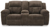 Frohn Reclining Loveseat with Console - Chocolate
