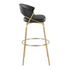 Jie - 30" Fixed-Height Barstool With Swivel - Gold Legs (Set of 2)