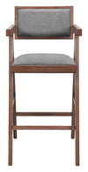 Delhi Barstool Gray & Walnut — Set of 2