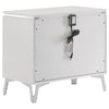Cassia - 2-Drawer Nightstand Bedside Table - White High Gloss