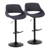 Fabrizzi - Adjustable Barstool With Rounded T Footrest (Set of 2) - Black Metal