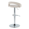 Grotto - Upholstered Adjustable Barstool - Chrome Metal Base