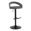 Grotto - Upholstered Adjustable Barstool - Black Metal Base