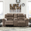 Stoneland Reclining Loveseat with Console - Fossil