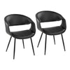 Curvo - Upholstered Chair (Set of 2) - Black Metal Legs