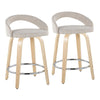 Grotto - 30.5" Upholstered Fixed-Height Counter Stool (Set of 2) - Natural Wood Base