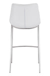 Magnus Barstool (Set of 2) White & Silver — Set of 2