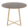 Cosmo - Canary Dining Table - Gold Metal And Walnut Wood