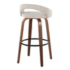 Grotto - Upholstered Fixed-Height Barstool (Set of 2) - Walnut Wood