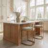 Velar Counter Stool Beige & Bronze — Set of 2