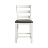 Martin - Counter Side Chair With Black PU (Set of 2) - White Finish