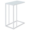Stella - Glass Top C-Shaped Sofa Side Table - Chrome