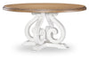 Vintage Market 60-inch Round Dining Table — Barnwood Oak and Picket Fence
