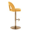 Ava - Upholstered Adjustable Barstool (Set of 2) - Gold Base