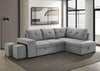 Roanne - Fabric Upholstered Sleeper Sectional Sofa - Gray