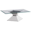 Jenny - Glass Top Stainless Steel Table