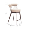 Saku Swivel Counter Stool Beige & Brown