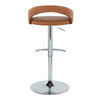Grotto - Upholstered Adjustable Barstool - Chrome Metal Base