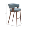 Poise Barstool Azure Gray & Walnut