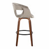 Curvo - 30" Fixed-Height Barstool With Swivel And Round Metal Footrest (Set of 2) - Walnut Wood