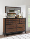 Fenmore 64-inch Dresser — Mocha and Distressed Cherry