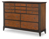 Fenmore 64-inch Dresser — Mocha and Distressed Cherry