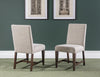 Fenmore Upholstered Side Chair — Set of 2 — Mocha and Distressed Cherry