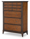 Fenmore Drawer Chest — Mocha and Distressed Cherry