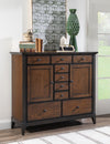 Fenmore Door Drawer Chest — Mocha and Distressed Cherry