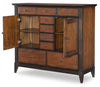 Fenmore Door Drawer Chest — Mocha and Distressed Cherry