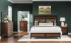 Fenmore Panel Bed with Storage Bench — King / Mocha and Distressed Cherry