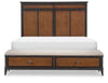 Fenmore Panel Bed with Storage Bench — King / Mocha and Distressed Cherry