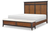 Fenmore Panel Bed with Storage Bench — King / Mocha and Distressed Cherry
