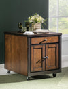Fenmore Kitchen Island Cart — Mocha and Distressed Cherry