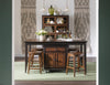 Fenmore Kitchen Island Cart — Mocha and Distressed Cherry