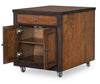 Fenmore Kitchen Island Cart — Mocha and Distressed Cherry