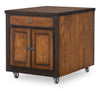 Fenmore Kitchen Island Cart — Mocha and Distressed Cherry