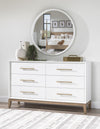 Melrose 64-inch Dresser — Cloud White and Desert Oak