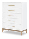Melrose Drawer Chest — Cloud White and Desert Oak