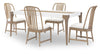 Melrose 40-inch Rectangular Dining Table — Cloud White and Desert Oak
