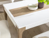 Melrose 40-inch Rectangular Dining Table — Cloud White and Desert Oak