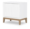 Melrose Nightstand — Cloud White and Desert Oak