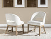 Melrose Upholstered Arm Chair — Set of 2 — Cloud White and Desert Oak