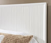 Melrose Sculpted Panel Bed — California King / Cloud White and Desert Oak